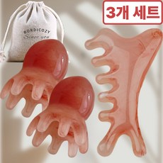 [올인원] 보르디 괄사 문어괄사 만능괄사 두피 얼굴 승모근, 코지 핑크, 3개