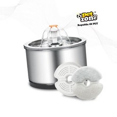 펫 정수기 스테인레스 순환식 급수대 반려동물 자동 물그릇 고양이 강아지 음수대 필터 교체형, 1개, 펫존 애니멀 정수기(스텐)+(필터1개), 상세페이지 참조