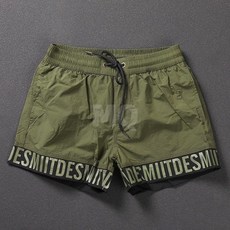 臺灣爆品 沙灘褲 夏季粉色字母泳褲 短褲寬鬆二分運動褲 速乾下水褲衩