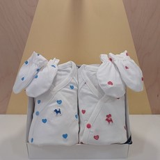 블루독베이비 BL+RD)하트뱀부배내가운 손싸개 선물세트(45A7000103) 2803011