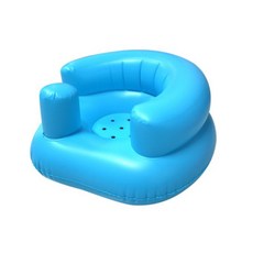 I3DE 寶寶學座椅 充氣餐椅 嬰兒充氣沙發 音樂款 可攜式兒童座椅, 基礎款－藍色（打氣筒需另購）