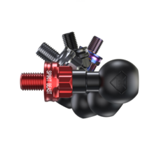 알루미늄 볼트형 10mm 볼베이스 알루미늄 볼마운트 백미러 사이드미러 CNC 거치대, 레드, 1개