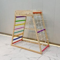 아이 나무 정글짐 등반 놀이터 미끄럼틀 그네 놀이기구 놀이방 유치원 실내 계단 교육 씽크, 작은 색 사다리 싱글 프레임