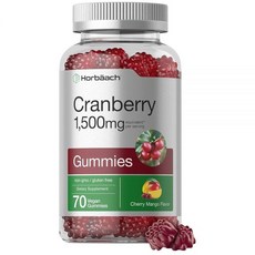 Horbäach 크랜베리 젤리 | 70개 | 비건 GMO 프리 및 글루텐 프리 보충제 | 고 추출물 포뮬러, Horbäach 크랜베리 젤리 | 70개 비건, GM, 1개, 70정