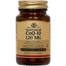 SOLGAR CoQ-10無糖素食膠囊 120mg, 1罐, 30顆