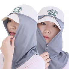 ZC-GRS 선가드 사이즈 맞춤형 얼굴 햇빛가리개 캡선가드, 2개, 그레이