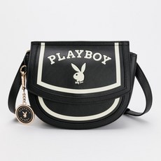 PLAYBOY Emblem系列黑色馬鞍包, 1個