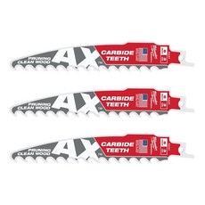 Milwaukee米沃奇 48-00-5331 6英吋 3 TPI 硬質合金齒 SAWZALL 軍刀鋸片, 1個