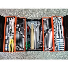 GS KING TOOLS 三層式工具箱套裝組 74件工具組 (汽修、改裝、個人工作室、開店工具組) 台灣製造, 1個