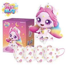 티히히 키즈 캐치티니핑 S5 캐릭터 마스크 아동용 소형 L, 25개입, 1개, 오로라핑