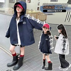 臺灣-出貨【秋冬款熱銷】女童春秋外套衝鋒衣夾克2025新款中大童時尚洋氣韓連帽上衣學生潮 TBPP
