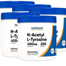 뉴트리코스트 퓨어 N-아세틸 L-티로신 (NALT) 400mg 파우더 Nutricost N-Acetyl L-Tyrosine, 5개, 100g