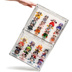 McEDA 아크릴 케이스 가방 피규어 보관함 장식장, 투명선반(27x18x22), 2개