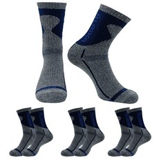 남녀공용 등산 스포츠 중목 장목 양말 흡한 쿠션 양말 4켤레, 4개, 01 네이비