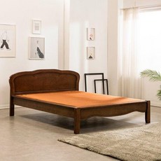 현대의료기 풍기인견 황토흙침대 퀸(협탁+패드), 브라운