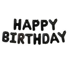 생일글자풍선 해피벌스데이 알파벳 16인치, 1세트, 07_블랙