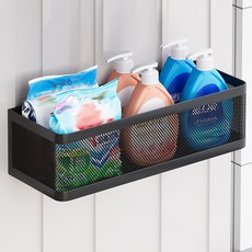 세탁기/냉장고 자석 수납선반 세탁실 자석선반 자석세제정리함 철제 바구니, 블랙, 1개