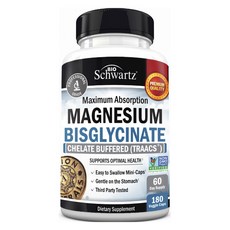 Bio Schwartz 雙甘氨酸鎂蔬菜帽, 180顆