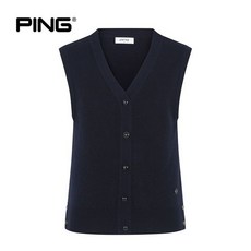 PING 여성 버튼 브이넥 니트 베스트 2924157