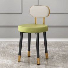화장대의자 등받이 스툴 메이크업 카페 양털 흰색 파우더룸 침실 수툴, 골드백 그레이그린