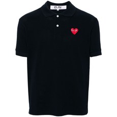꼼데가르송플레이 하트 패치 코튼 폴로 셔츠