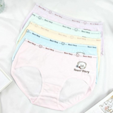 Pink Lady 6件組熊寶日記中低腰棉質內褲，純棉三角褲，小資少女學生內褲首選, 6件組（隨機出貨不挑色）