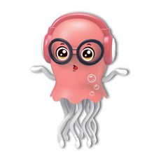 LED 댄싱 해파리 로봇 젤리피쉬 문어 피규어 모형, 핑크, 1개