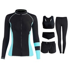 Surfrider 5 全套女式藍線拉鍊衝浪衣大尺寸 Surfrider