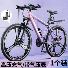 高壓腳踩打氣筒 汽車摩托車電動車自行車三輪車籃球通用充氣泵, 1個, 強壓+耐熱耐凍氣管+英/法/美三用氣嘴,倍增壓【單槓2用氣嘴+無測壓盤】+輔助嘴