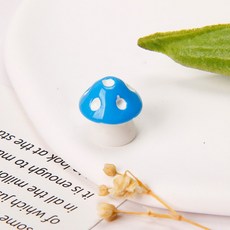 微景觀造景小香菇模型配件，迷你可愛蘑菇裝飾，DIY盆栽裝飾材料, 藍色, 1個