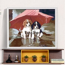 【TangZhen】유화그리기 유화그리기세트 diy 수제 채색 디지털 유화 발레 무용 커플 디지털 색칠 손그림 압축 풀기 거실 장식 40*50, 비바람공제, 60x75 두께 내곽선 더블 페인트 펜 + 콤보 외곽, 1개