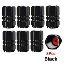 자동차 타이어 밸브 스템 캡 알루미늄 합금 범용 suv 자전거 트럭 및 오토바이, Bla 8Pcs
