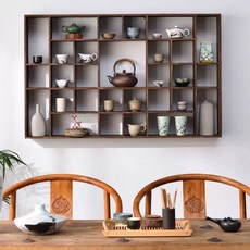 원목 머그 진열장 벽걸이 작은24격자 찻잔 찻장 장식장, O. 24프레임 특수형