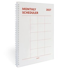 인디고 2027 기본 A4 먼슬리 다이어리 스케줄러, 1개, 화이트