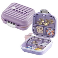 하스몰 일주일 요일별 파스텔 영양제 알약케이스 소+대형 세트, 퍼플, 1세트