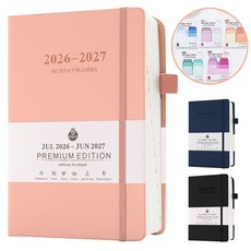 Colvani 2026~2027 비즈니스 날짜형 다이어리 일정관리 A5 휴대용 업무용 기록 노트, 1개, 핑크