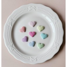 [자체제작](1개)21mm뽀글뽀글 크링클 파스텔 하트 싸개단추장식; 헤어핀재료 머리핀부자재 의류리폼 단추달기 싸개단추, 스카이블루, 1개