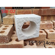 如是軒 白水泥製空心磚 透空格子磚, SW-03, 1個
