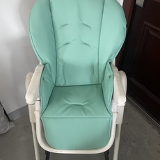 兒童餐椅坐墊 嬰兒推車坐墊 透氣加厚棉墊 安全座椅墊 餐椅靠墊 推車墊 安全帶寶寶餐椅 坐墊套配件涼席兒童餐椅 安全帶, 薄荷綠Pu皮坐墊定製版, 1個
