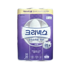 크리넥스 순수소프트 쿠션 알로에 화장지, 27m, 30개입, 1개