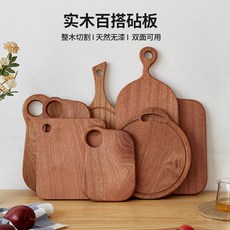 寶寶菜板水果木砧板 迷你案板創意兒童餐盤 烏檀木菜板牛排切菜板, 1個, 烏檀木大眼款22*16*2cm,不規則形