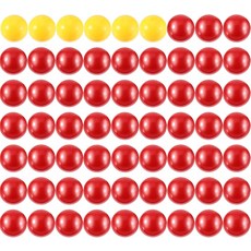게조이 63 피스 게임 교체 구슬 3 세트 공 배고픈 하마 빨간색 57 개 노란색 6 개와 호환됩니다