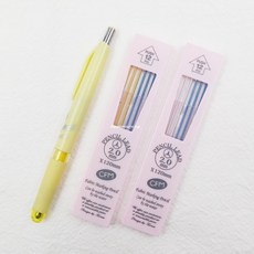 마미쏘잉/ 쵸크 샤프펜슬 2.0mm 샤프심 세트/ 프랑스자수 퀼트 원단용, 1개, 쵸크샤프+샤프심색상 블루/화이트