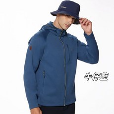 WILDLAND 男士牛仔藍連帽外套，透氣舒適，戶外休閒首選，多口袋設計方便收納