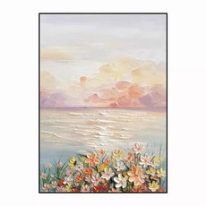 수제 입체 유화 예술 액자 순수한 프레임리스 손그림 작품 페인팅 감성 인테리어 유화, B. B형