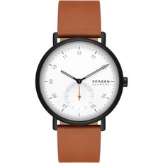 Skagen 스카겐 Kuppel or Riis 미니멀리스트 남성용 시계 with 스테인레스스틸 메쉬 가죽 밴드 남자용 캐주얼손목시계 471684