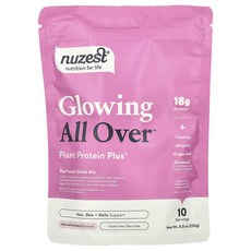 새해 건강을 선물하세요 Nuzest Glowing All Over™ Plant Protein Plus+ Natural Strawberry 8.8 oz (250 g) 특별관리진행, NuzestGlowingAllOverPlantProte, 250g, 1개