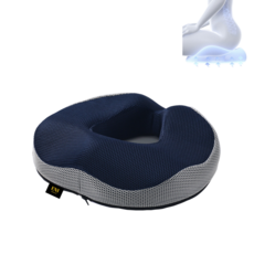 이엔아이 메쉬 기능성 메모리폼 도넛 치질방석, 네이비, 1개