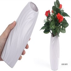 레인보우가든 타원형 플라스틱 화병 화병소품, 화이트
