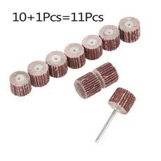 호환 11PCS 샌딩 플랩 세트 3mm 생크 그라인딩 휠 헤드 샌더 연마 도구 Dremel 로타리 용 사포 녹 제거, 01 11 Pcs, 05 15mm, 01 400, 1개